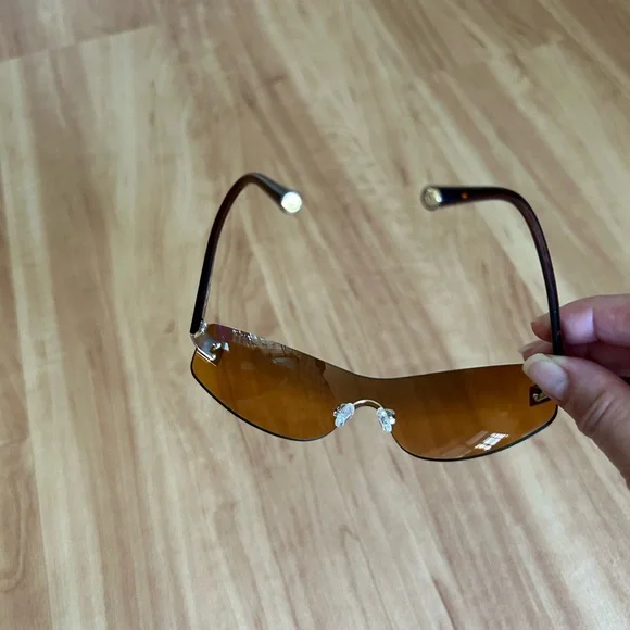 CHANEL 4019 Rimless Brown Sunglasses. Made in Italy display picture 1